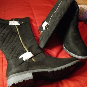 Black suede knee boots size 10
